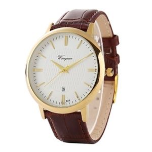 Men's Waterproof Leather Quartz Ultra Thin Watch